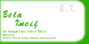 bela kneif business card